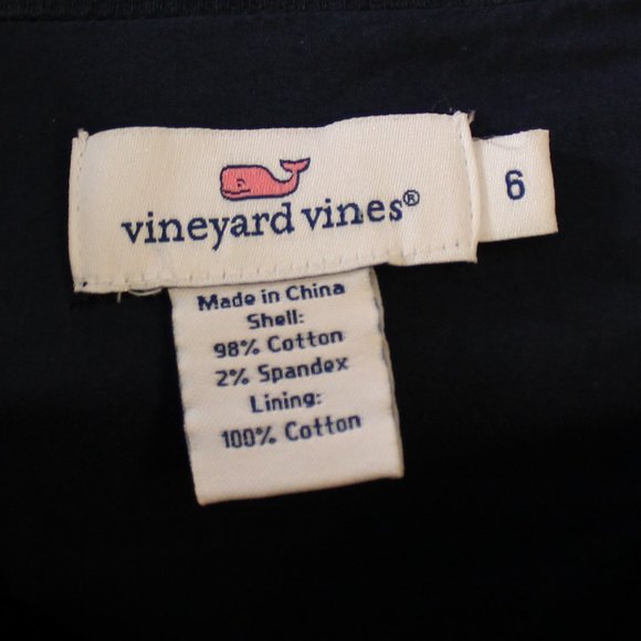 Vineyard Vines Ric Rac Strapless Sweetheart Neck Preppy Dress in Navy & Pink - Picture 4 of 6